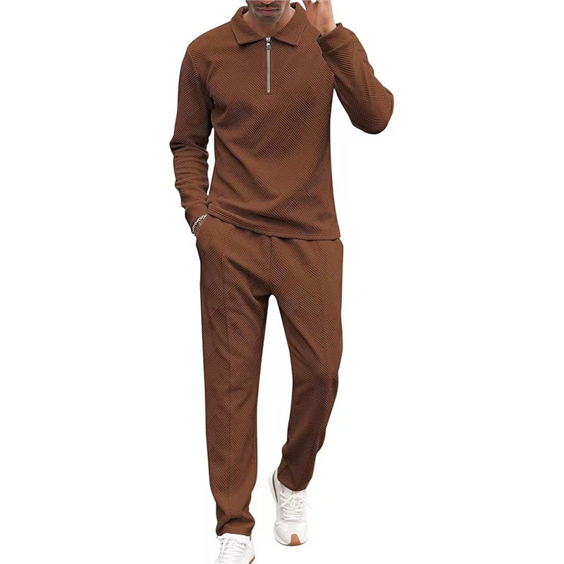 Herren lässiges Freizeit-Sweat-Set mit strukturiertem Obermaterial Echoarchiv