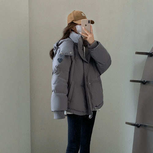 Damen nan oversized gesteppte Kurzjacke mit Kapuze, winddichter Fütterung und übergroßem Kragen Echo Archiv