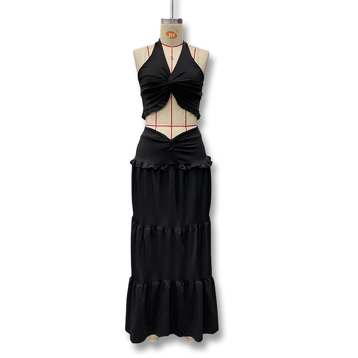 Damen Maxikleid mit raffiniertem Knotendesign und fließendem Rock Echo Archiv