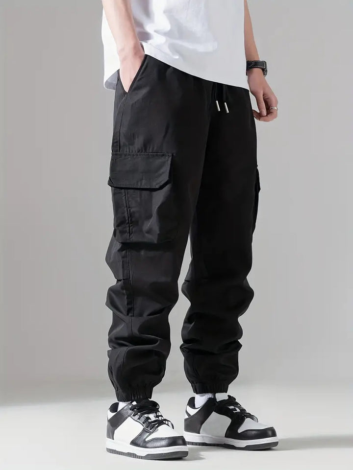 Herren Cargo-Hose mit elastischem Bund und multifunktionalen Taschen Echoarchiv