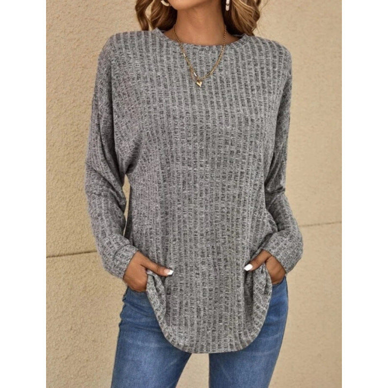 Damen Oversized Struktur-Strickpullover mit Rundhals und Eingrifftaschen Echo Archiv