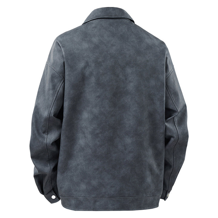 Herren sportliche Kunstlederjacke mit elastischem Bund Echoarchiv