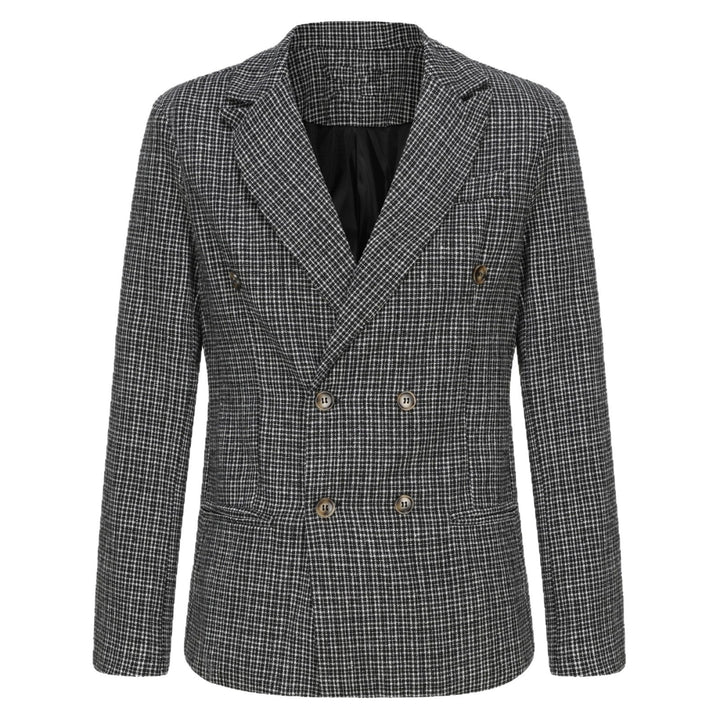 Herren nan zweireihiger strukturierter Wollmix-Blazer mit Peak-Revers und tailliertem Schnitt Echo Archiv