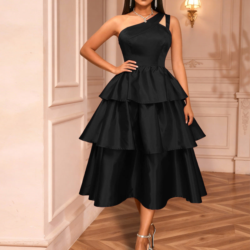 Damen festliches Wickelkleid mit voluminösem Rüschendesign Echo Archiv