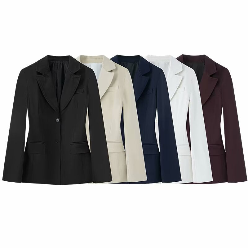 Damen 50+ taillierter Zweiknopf‑Blazer mit Reverskragen, Pattentaschen und Gehschlitz Echo Archiv