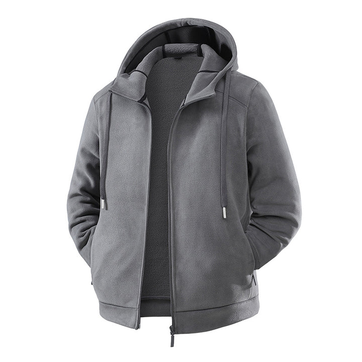 Herren Fleece-Softshell Hybridkapuzenjacke mit Teddy-Innenfutter & verstellbarer Kapuze Echoarchiv