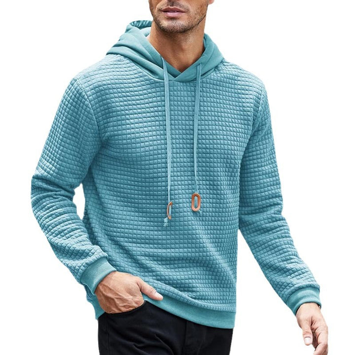 Herren Gepolsterter Steppmuster-Hoodie mit Kapuze und Kordelzug – Cavarno