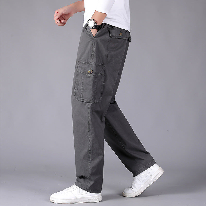 Herren Cargohose im Utility‑Stil mit elastischem Bund, geradem Bein und aufgesetzten Klappentaschen Echoarchiv