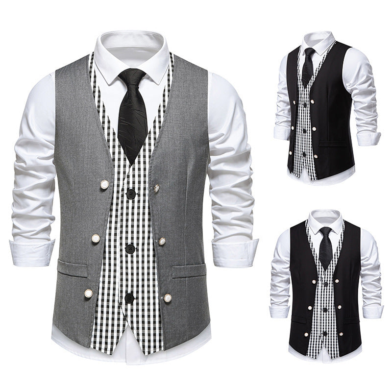 Herren elegante Weste mit kariertem Innenfutter Echoarchiv