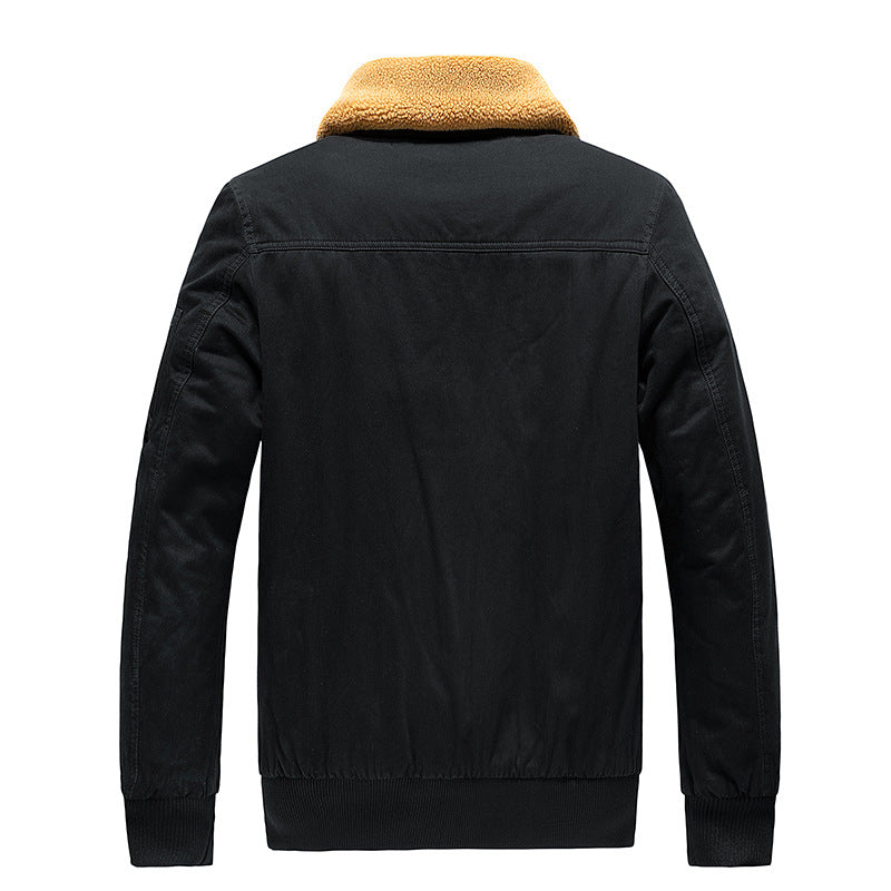 Herren Pilotenblouson mit Sherpa-Futter und Umlegekragen – Taviero