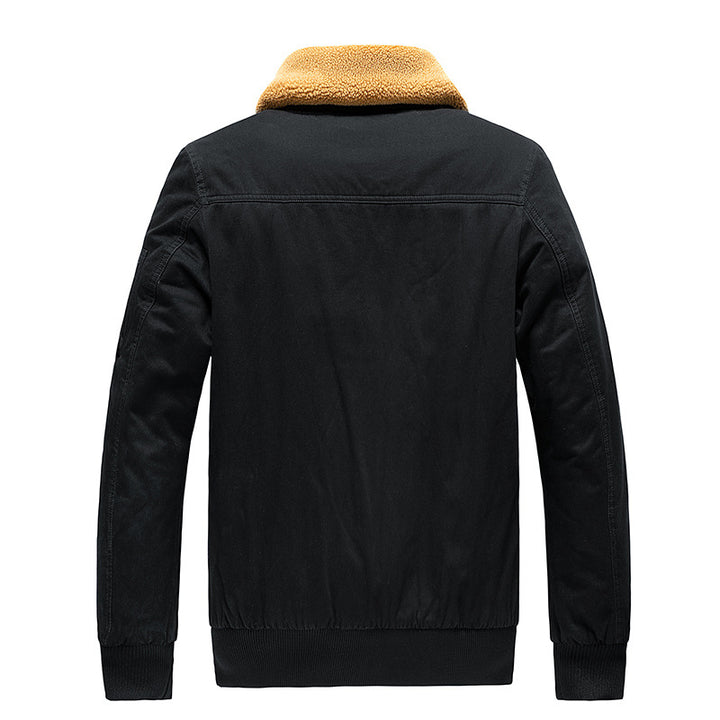 Herren Pilotenblouson mit Sherpa-Futter und Umlegekragen – Taviero