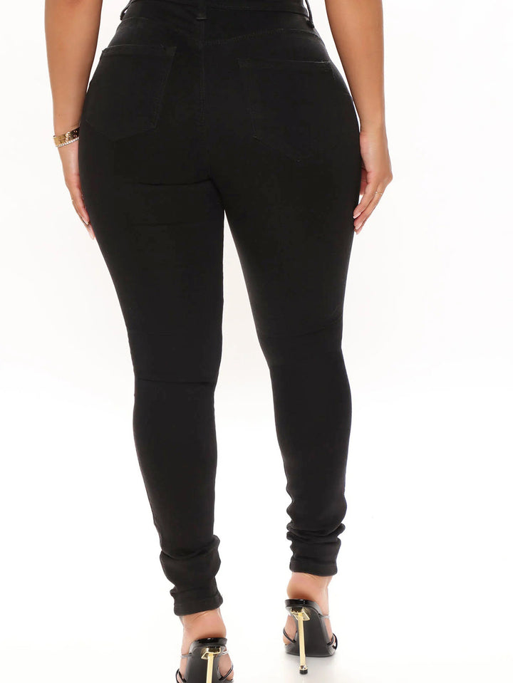 Damen hochtaillierte Sculpting-Skinny-Jeans mit starkem Destroy-Design und Stretchbund Echo Archiv