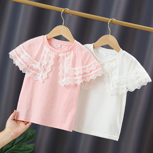 Mädchen T-Shirt mit Spitzenärmeln Echo Archiv