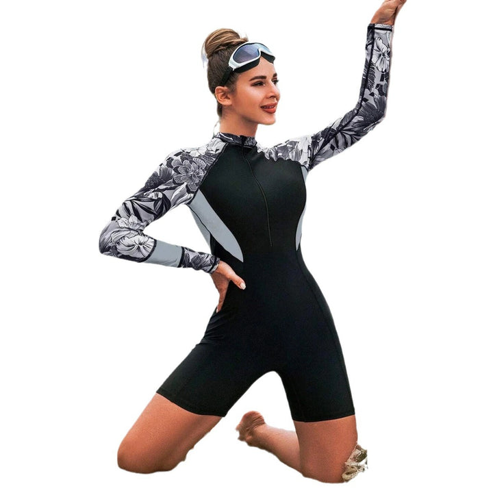 Damen Surfanzug mit langem Arm und floralem Design Echo Archiv