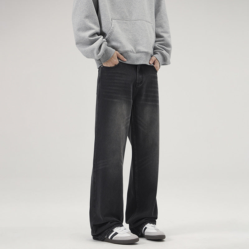 Herren Ultraweite Vintage-Denim-Palazzohose mit verlängerter Saumkante und Five‑Pocket-Details Echo Archiv
