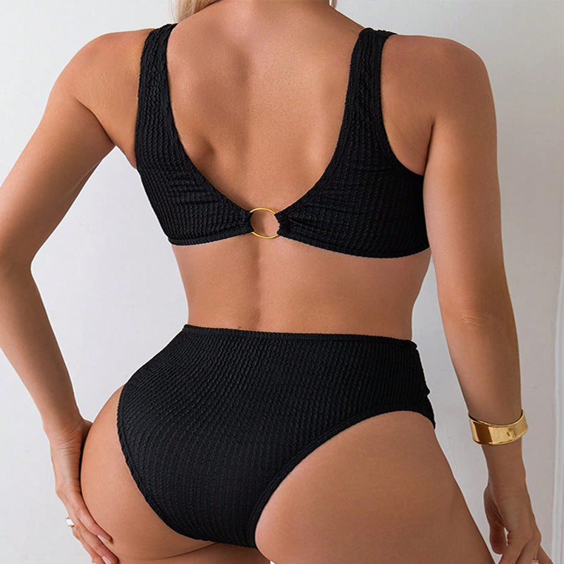Damen Hochtaillierter Bikini mit sportlichem Oberteil und modischem Ringdetail Echo Archiv