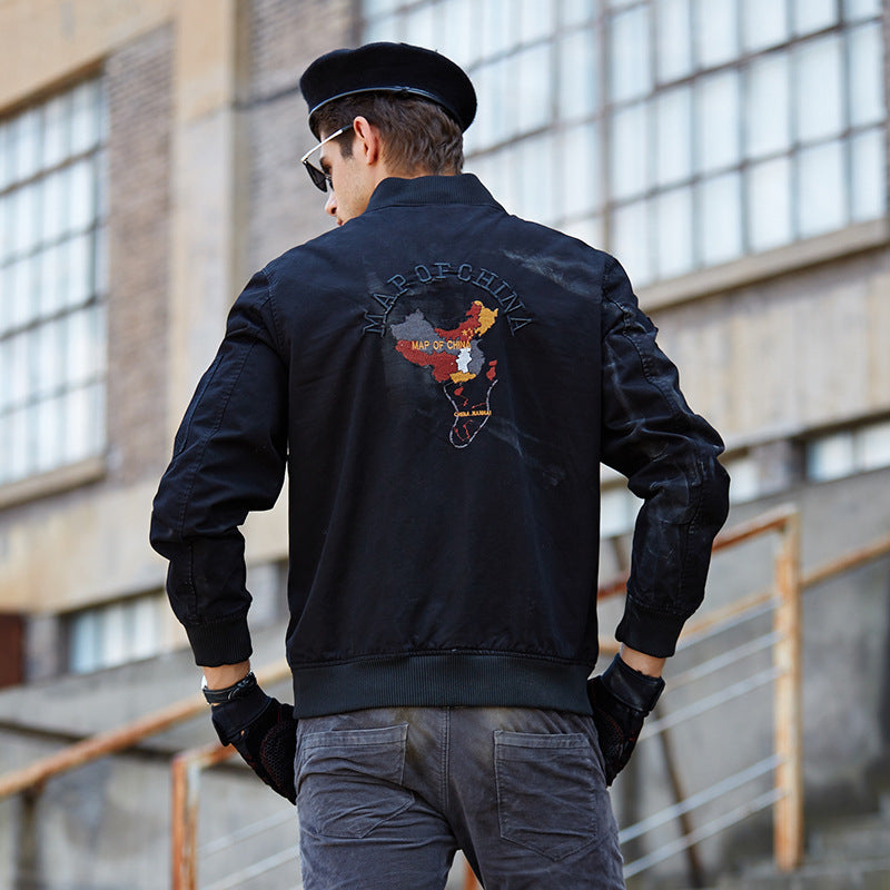 Herren Kapuzen-Canvasjacke im Military-Utility-Stil mit Camouflagemanschette und Rippbündchen Echoarchiv
