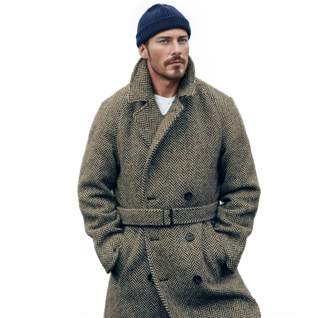 Herren eleganter Dufflecoat mit modernen Details und praktischen Taschen Echoarchiv
