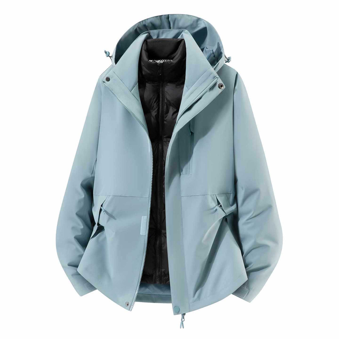 Herren Wasserfeste dreiteilige Winterjacke mit abnehmbarer Daunen-Innenjacke und Kapuze Echo Archiv