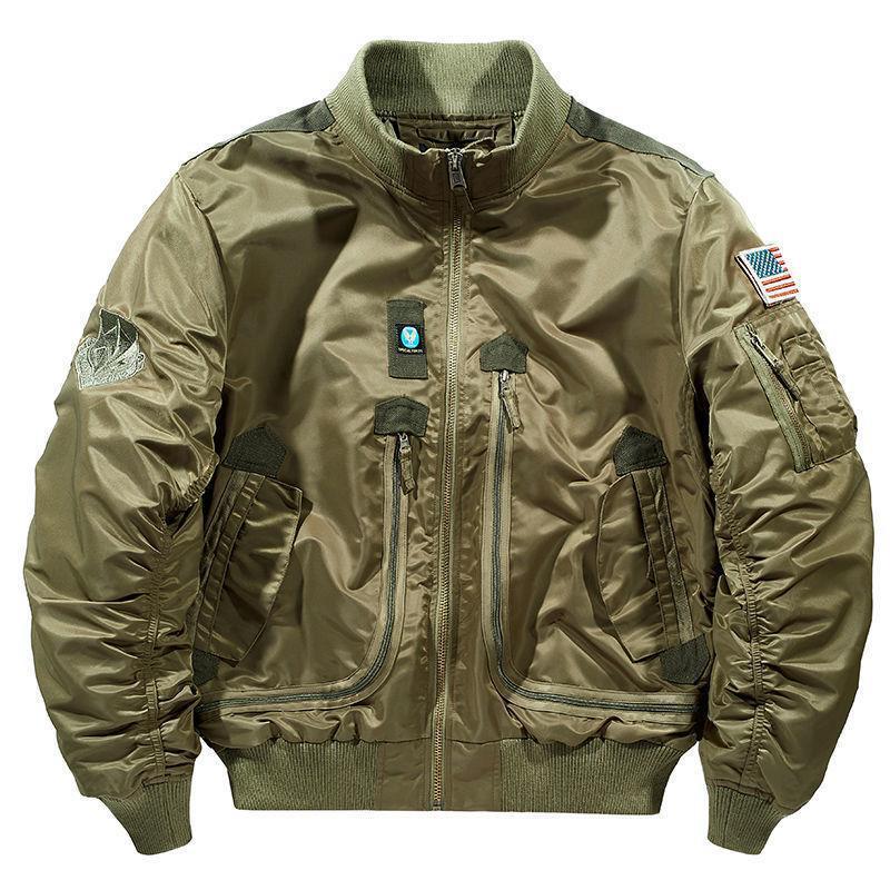 Herren nan windabweisende Pilot-Flightjacke mit modularen Fronttaschen, Ärmelorganizer und elastischem Bund Echo Archiv