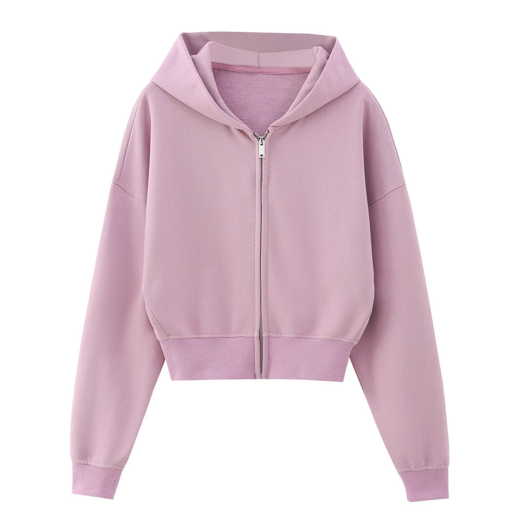 Damen Zweiteiliges Lounge-Set mit kurzem Reißverschluss-Hoodie und weitem High‑Waist-Jogginghose Echo Archiv