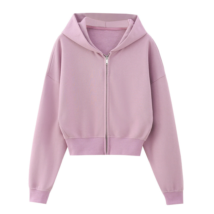 Damen Zweiteiliges Lounge-Set mit kurzem Reißverschluss-Hoodie und weitem High‑Waist-Jogginghose Echo Archiv