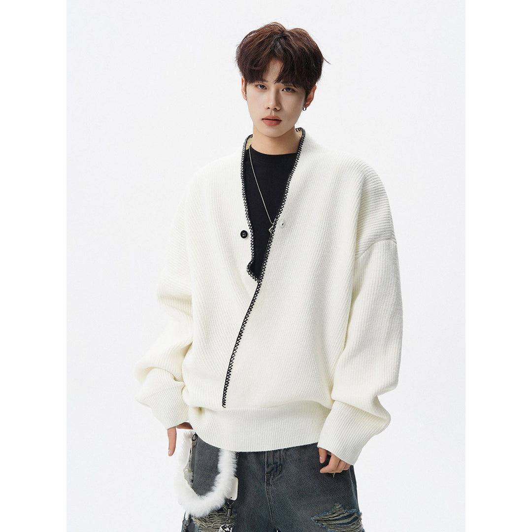 Herren Großer Strickpullover mit Knopfleiste Echoarchiv