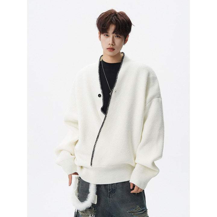 Herren Großer Strickpullover mit Knopfleiste Echoarchiv