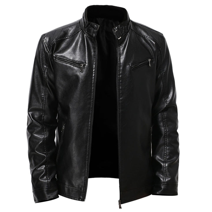 Herren stylische Motorradjacke mit asymmetrischem Reißverschluss und hochwertigen Details Echoarchiv