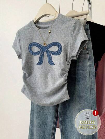 Damen Crop-T-Shirt mit figurbetontem Schnitt und modernem Design Echo Archiv