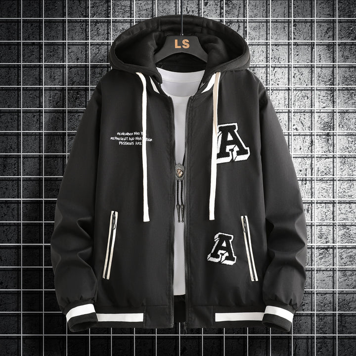 Herren modische Kapuzenjacke mit stylischen Applikationen Echoarchiv