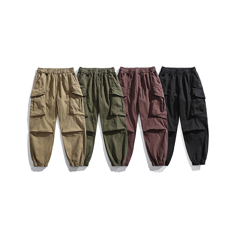 Herren Utility-Cargo-Hose mit elastischem Bund, Multifach-Taschen und Gummbündchen Echo Archiv