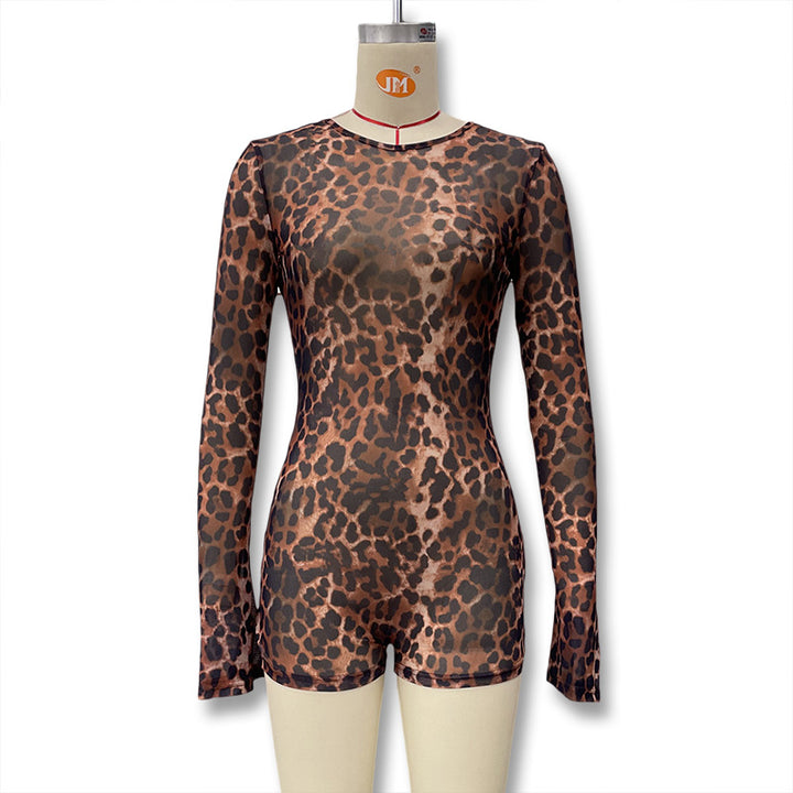 Damen Body mit langen Ärmeln und animalischem Print Echo Archiv