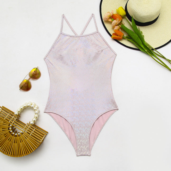 Damen Sportlicher Badeanzug mit modernem Pflanzenmuster Echo Archiv