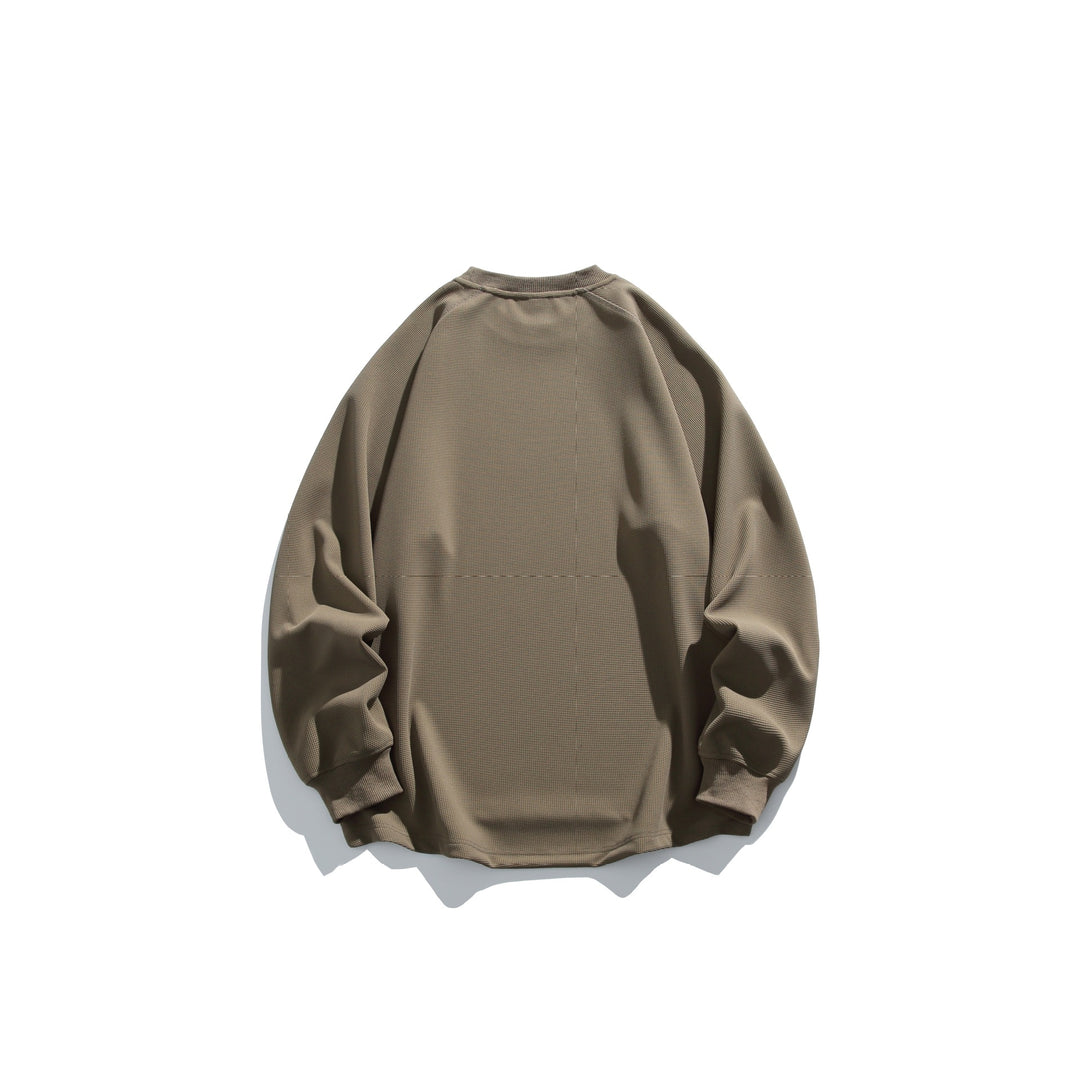 Unisex Oversize Waffelstrick-Sweatshirt mit Rundhalsausschnitt Echoarchiv