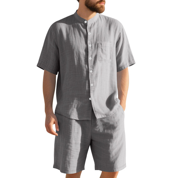 Herren luftiges Kurzarm-Hemd und Shorts-Set Echoarchiv