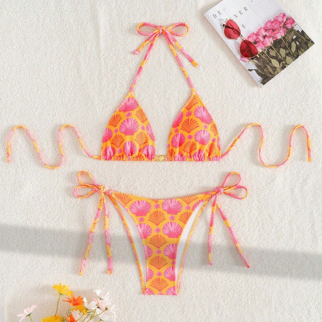 Damen Triangel-Bikini mit Muschel-Print und freundlichem Schnitt Echo Archiv