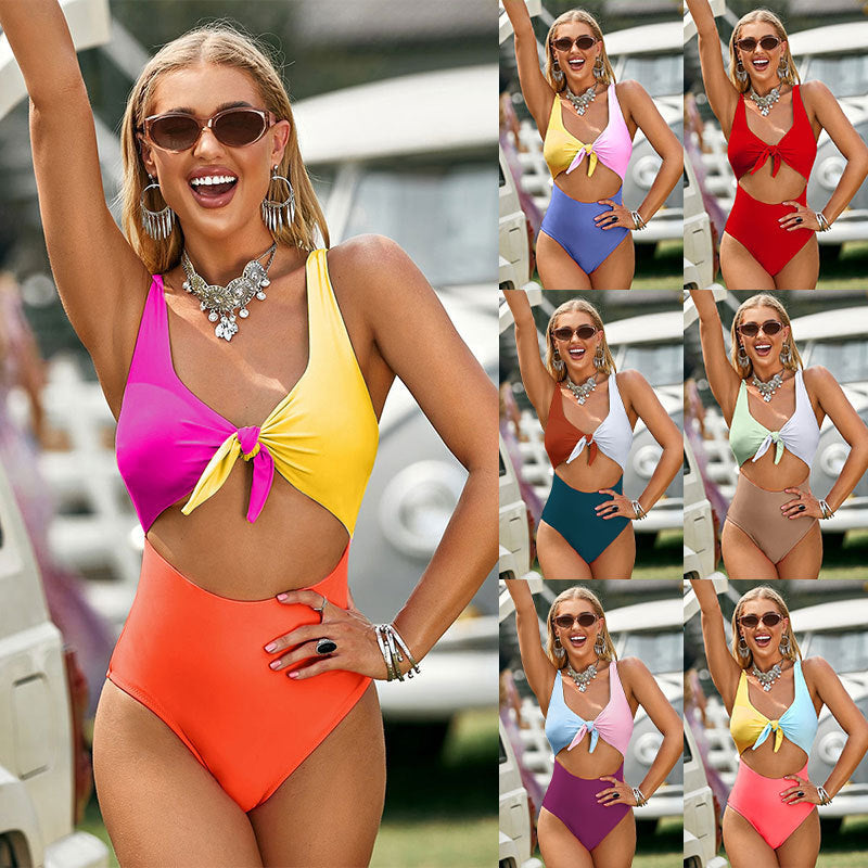 Damen Triangel-Bikini-Set mit verstellbarem Knotendesign Echo Archiv