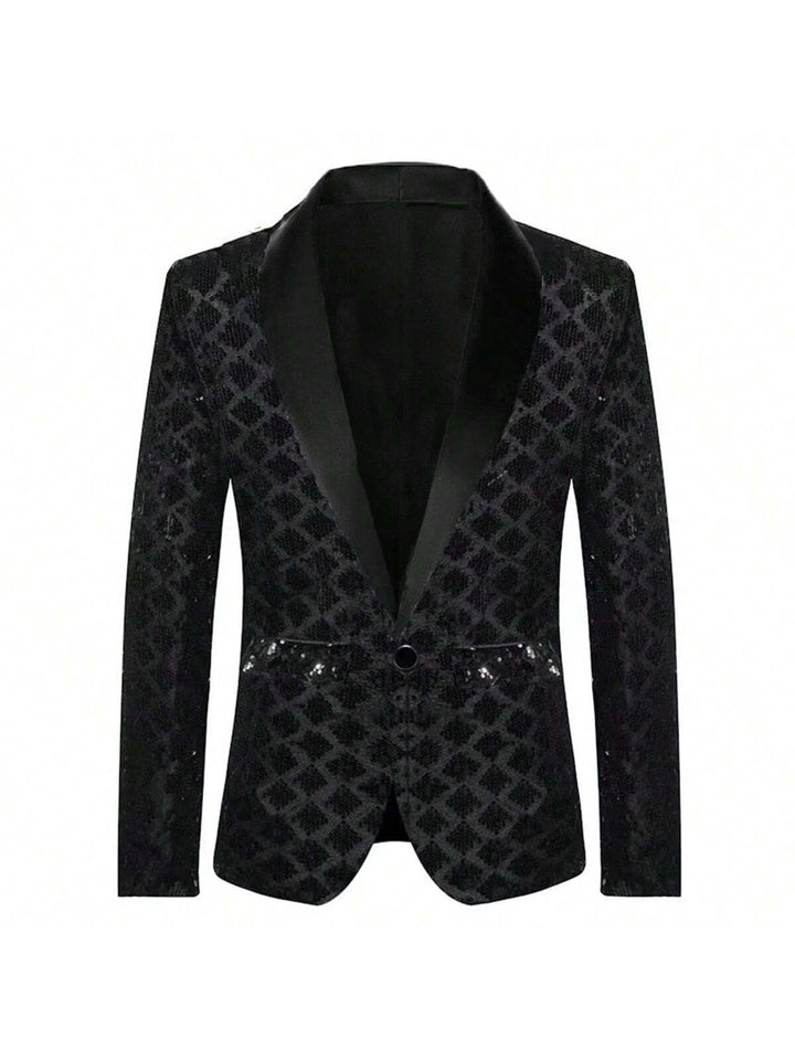 Herren Glamouröser Paillettenblazer Echoarchiv