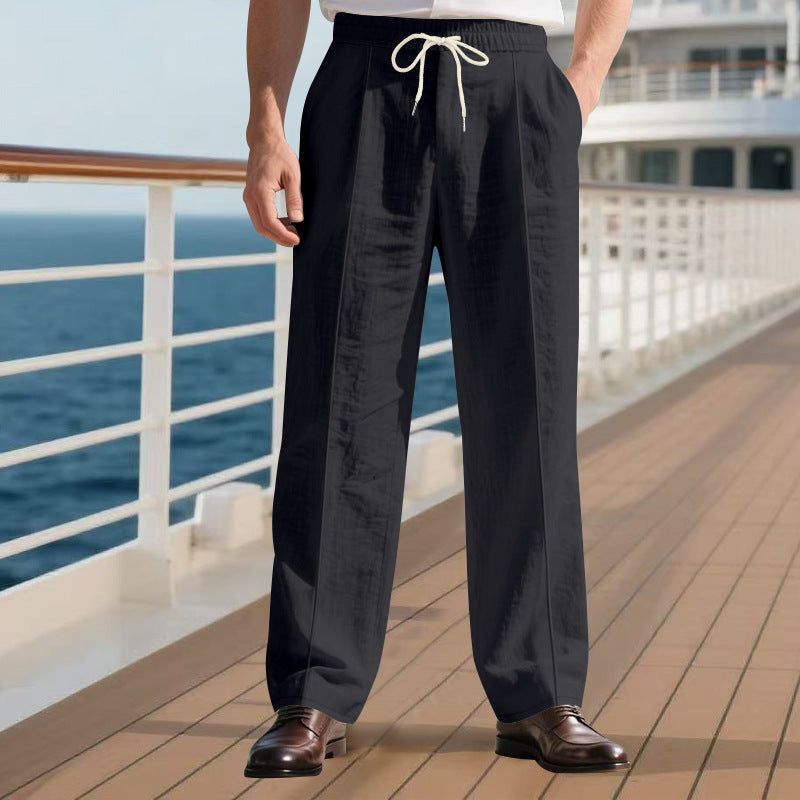 Herren elegante Freizeithose mit verstellbarem Kordelzug und atmungsaktiver Struktur Echoarchiv