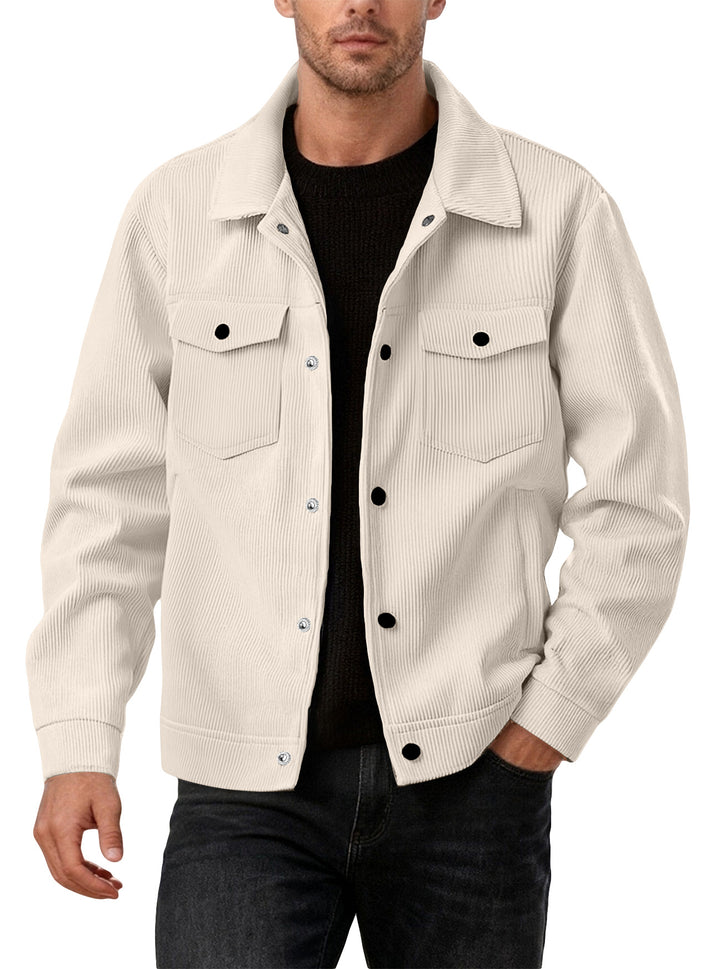 Herren nan Cordjacke im klassischen Arbeiterjacken-Schnitt mit Druckknöpfen und Brusttaschen Echo Archiv