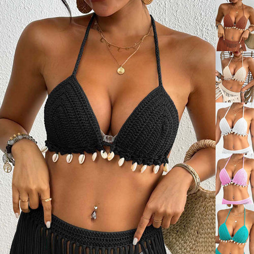 Damen gehäkelter Bikini-Oberteil mit Muschelverzierungen Echo Archiv