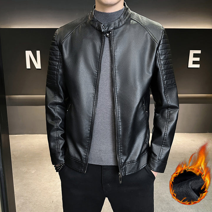 Herren Stylische Kunstlederjacke mit Steppdetails Echo Archiv