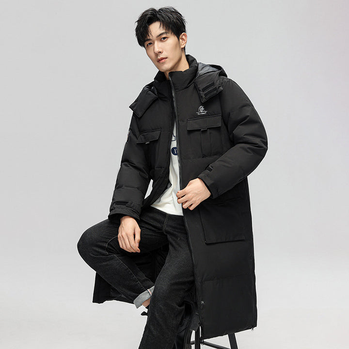 Herren lange Winterjacke mit praktischen Taschen und isolierendem Futter Echoarchiv
