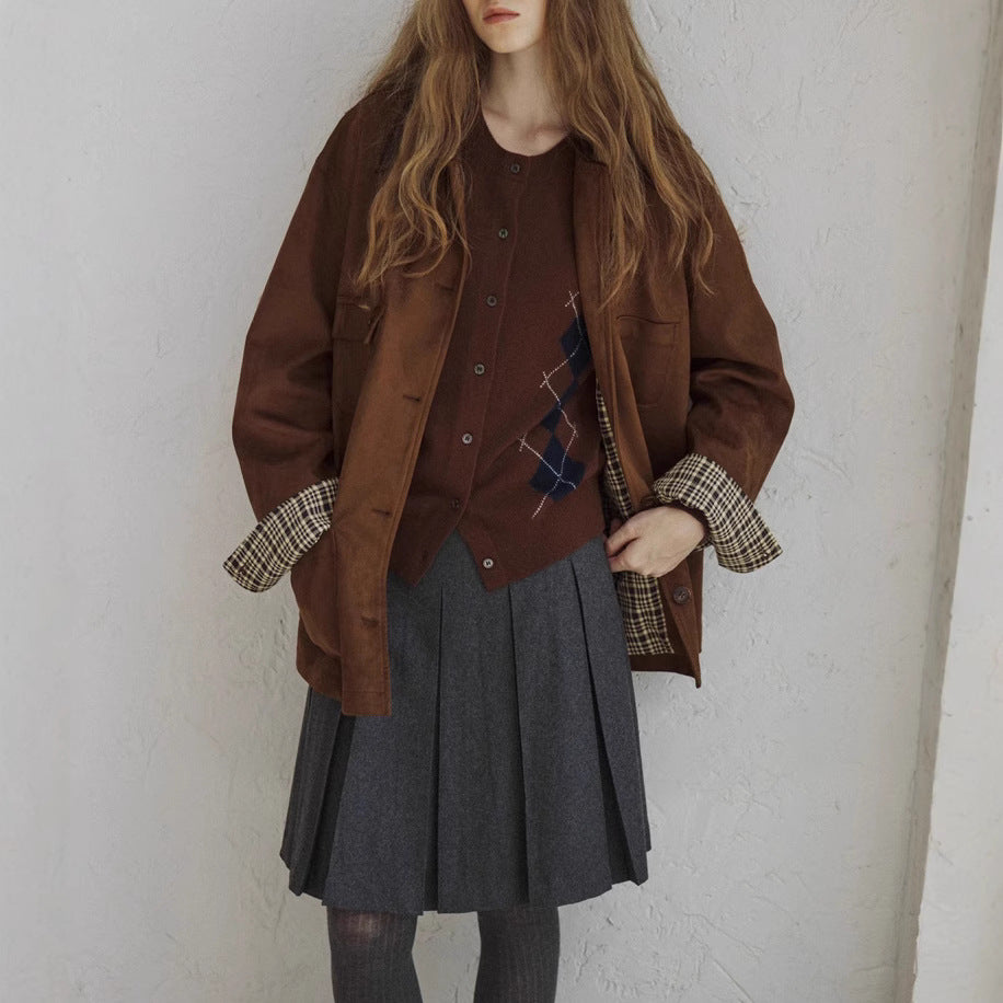 Damen Elegante Wildlederjacke Echoarchiv