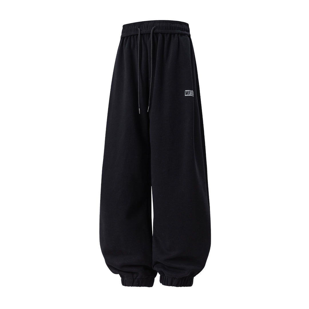 Unisex Extraweite Sweat‑Haremshose im Palazzoschnitt mit Kordelzug und geripptem Knöchelabschluss Echo Archiv
