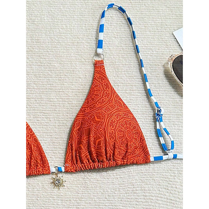 Damen Triangel-Bikini mit regulierbaren Trägern und farblich abgestimmten Akzenten Echo Archiv