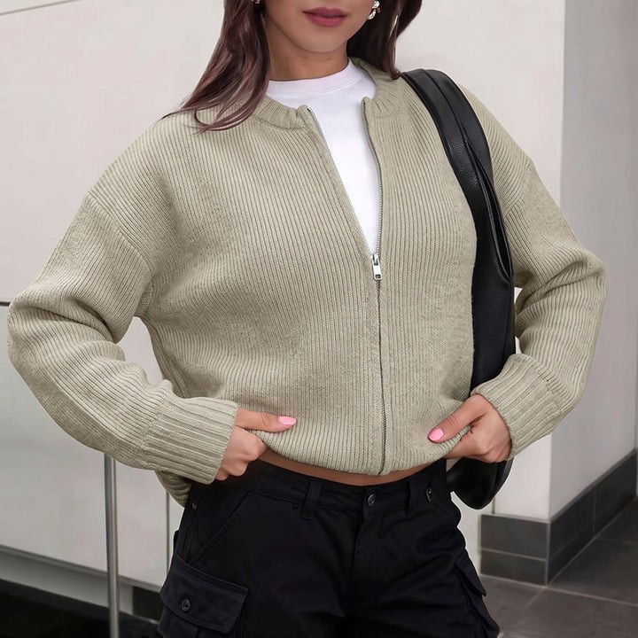 Damen Lässige Strickjacke mit chemischem Reißverschluss Echo Archiv