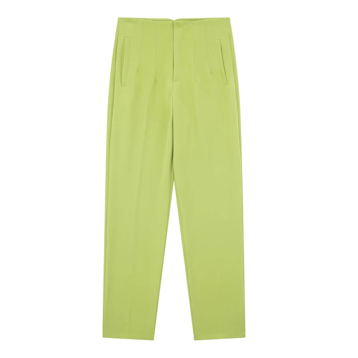 Damen Hochtaillierte tapered Anzughose mit Bügelfalte und Paspeltaschen Echo Archiv