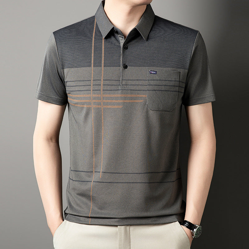 Herren Poloshirt mit atmungsaktiven Eigenschaften und modernem Grafikdesign Echoarchiv